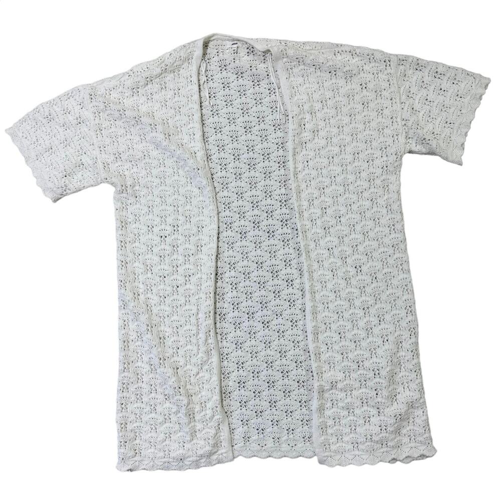 NWOT Aerie One Size Short Sleeve Cream Crochet Cardigan
